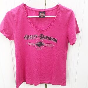 Harley Davidson Women’s Tees Short Sleeve Shirt Size : M. Hot Pink